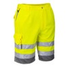 Portwest E043 Hi-Vis Summer Polycotton Shorts Yellow/Gray, Small