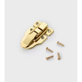 6 Pack Vintage Style Box Toggle Latch Antique Metal Duck Bill Hasp Lock for Jewelry Box Cabinet Small Wooden Box Plain Box Craft Vintage Style Box (Gold Without with Padlock Hole)