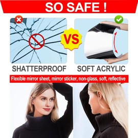 YENHOME Mirror Stickers Flexible Reflective Peel and Stick Mirror Paper Non Glass Adhesive Mirror Sticker for Walls 17.7"X200" Mirror Sheets Large Mirror Wallpaper Roll Silver Mirror Contact Paper