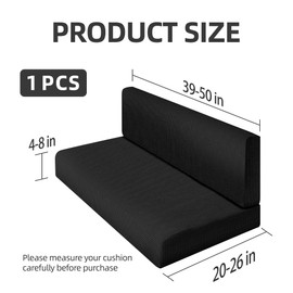 Verdanzia RV Dinette Cushion Covers, Stretchable Camper Cushion Covers,Washable Loveseat Sofa Furniture Protector for RV Camper Car Bench (1 Backrest Cover & 1 Bench Cover,Black)