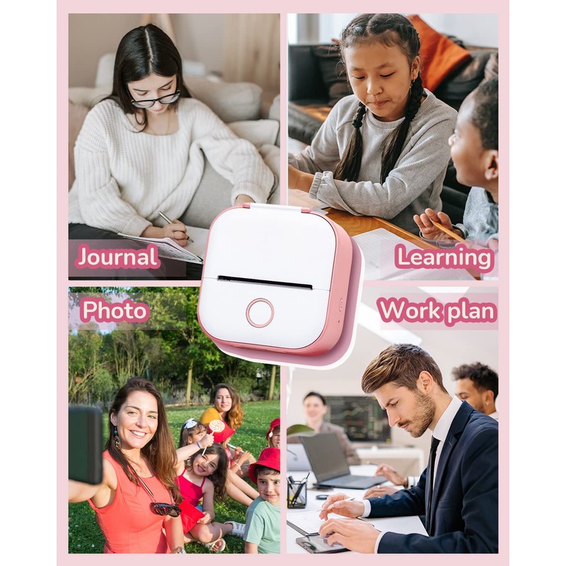 Memoqueen Mini Pocket Sticker Printer T02 Mini Pocket Thermal Printer,