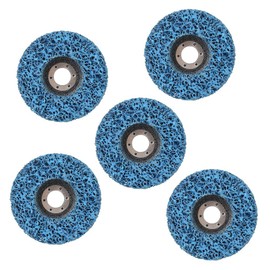 Tefola 5 Piezas Discos de Tira para Amoladoras Angulares 100x16 mm, Disco de Pulido para Eliminar Pintura y óxido sin Dañar Superficies, Color Azul (Metal y Nylon)