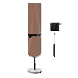 Junkogo Patio Umbrella Covers for Outdoor Umbrellas Waterproof Covers Fit 15ft Double-Sided Umbrella with Storage Bag and Rod, (Coffee)
