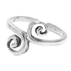 Windalf Bohemian Vintage Toe Ring Spirit 10 mm Life Spiral Midi Ring Summer Jewellery 925 Sterling Silver, Sterling Silver