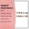 SINHOT Square Press on Nails Short - Leopard Print Fake
