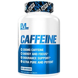 Evlution Nutrition Cafeína, 200 mg de cafeína por porción (100 porciones)                                                                             
