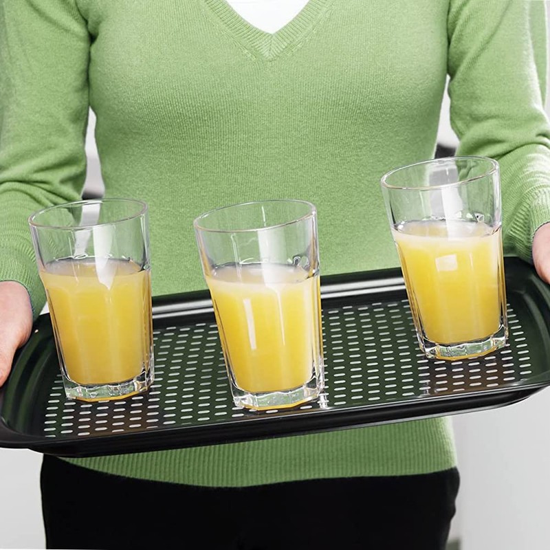 ECOIOU Non Slip Food Serving Tray with Handles, 2-Pack Rectangle
