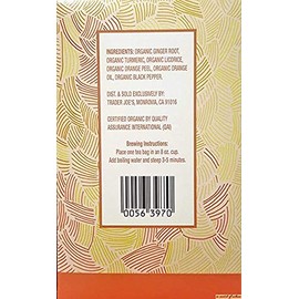 Trader Joe's Organic Ginger Turmeric Herbal Tea 20 ct (Pack of 2)