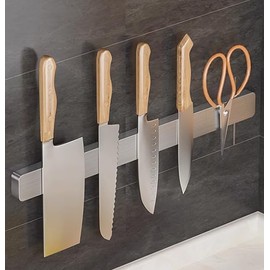18 Inch Magnetic Knife Holder for Wall Knife Magnetic Strip Refrigerator Knife Magnet Bar Wall Mount Knife Rack for RV Kitchen Utensil Holder Metal Tool Holder Knife Block for Kitchen Organization
