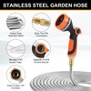 Metal Garden Hose 75ft, Stainless Steel Water Hose 75ft with