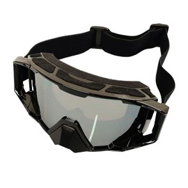 4-FQ Motocross Goggles Motorcycle Goggles High Quality Off Road Racing Cross Goggles Anti Fog UV Protective Glasses Sports Glasses Retro Cycling Glasses for ATV Dirt Bike (Black Frame + Silver Lenses)