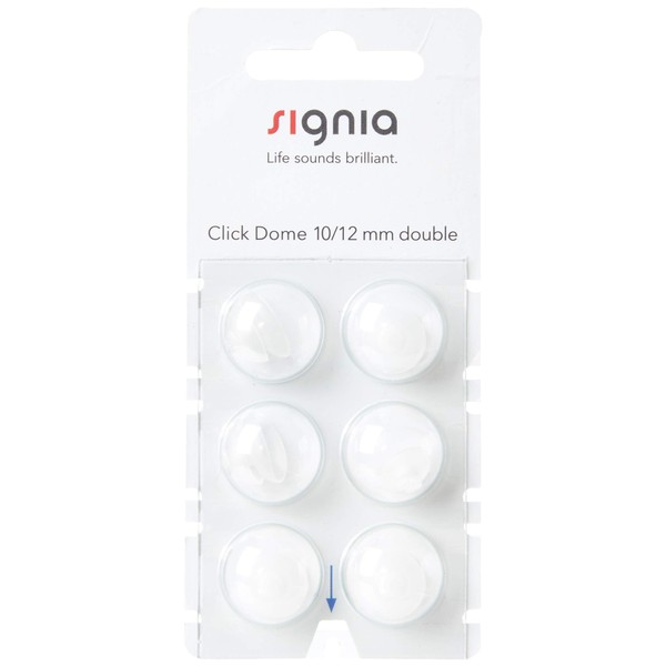 signia Click Dome 10/12 mm Double For RIC Hearing Aids - 6 Domes Each by Siemens