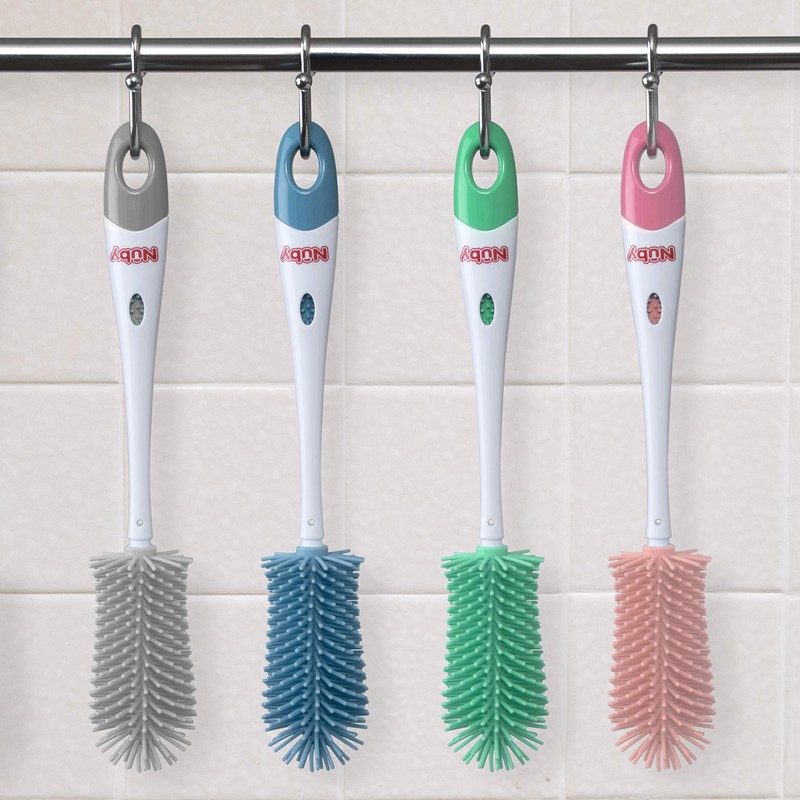Nuby Soft Non-Scratch Silicone Bristle Bottle & Nipple Brush with