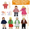 yotutun Dollhouse Doll Family Set, Wooden Dollhouse Dolls with 7