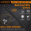 Ball End Hex Head Allen Wrench Drill Bit Set, 12PCS