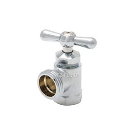 EZ-FLUID 1/2" FIP X 3/4" MHT Muti-Turn Chrome Plated Heavy Duty Brass Washing Machine Valve,Front Operated Wash Machine Water Shut Off Valve (2-Pcs)