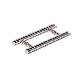 24" Stainless Steel Barn Door Push Pull Handle in Mirror Chrome Polished Finish, Modern Door Handles Interior Exterior Glass Wood Home Commercial Doors Sliding Front Door Handle Set, Round Shaped Bar