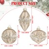 Soulchen 3 Pcs Christmas Glass Ball Ornaments Beaded Sequined Glitter