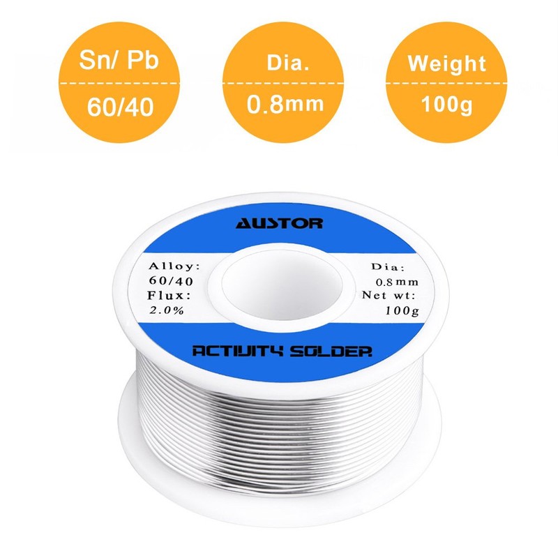 AUSTOR 60-40 Tin Lead Rosin Core Solder Wire for Electrical