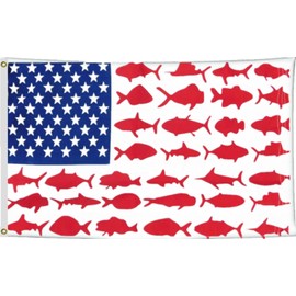 JOLCAHEU USA Beach Life Fish Dolphin Tuna Shark Flag 4x6FT,Flags with 2 Brass Grommets,Durable Polyester. (4x6ft)