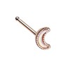 Pierced Owl Rose Gold Plated Crescent Moon Synthetic Opal Nose