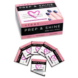 240 Professional Alcohol Prep & Shine Nail Wipes (3in1) Alcohol Wipes for Gel Nails, Acrylic Nails, Press-On Nails & Tips. Removes Sticky Gel Layer Residue, Preps UV/LED Gel Polish & False Nails AIRRE