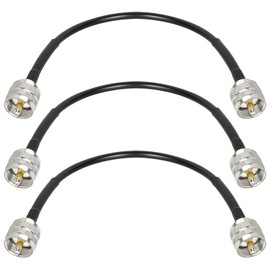 MOOKEERF RG8x Jumper Cable 1ft,3 Pack CB Coax Cable PL259 UHF Connector 50 ohm Low Loss for Ham Radio,Antenna Analyzer,Dummy Load,SWR Meter