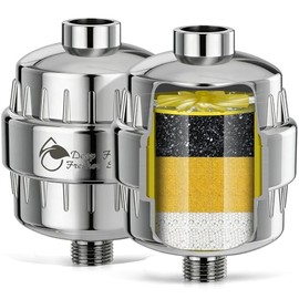 Heavy Duty Shower Filter 2 Pack,High Output Shower Water Filter - Shower Head Filter 99% Removal for Hard Water, Chlorine, Fluoride,Heavy Metals and Harmful Substance - Skin & Hair Care Solution