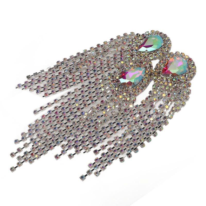 Rhinestone Tassel Shoulder Epaulet Decorative Shoulder Board Badge DIY Exquisite