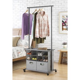 Whitmor Rolling Closet Organizer with Shelves & Drawers - Grey