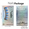 Winter Press on Nails Christmas Short Square Fake Nails Blue