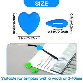 Mabor 10 Pairs Eyeglass Ear Grips Anti Slip Glasses Grips for Behind the Ear Colored Heart-Shaped Ear Grippers for Glasses Non Slip Soft Ear Hooks Eyeglasses Stopper for Sunglasses