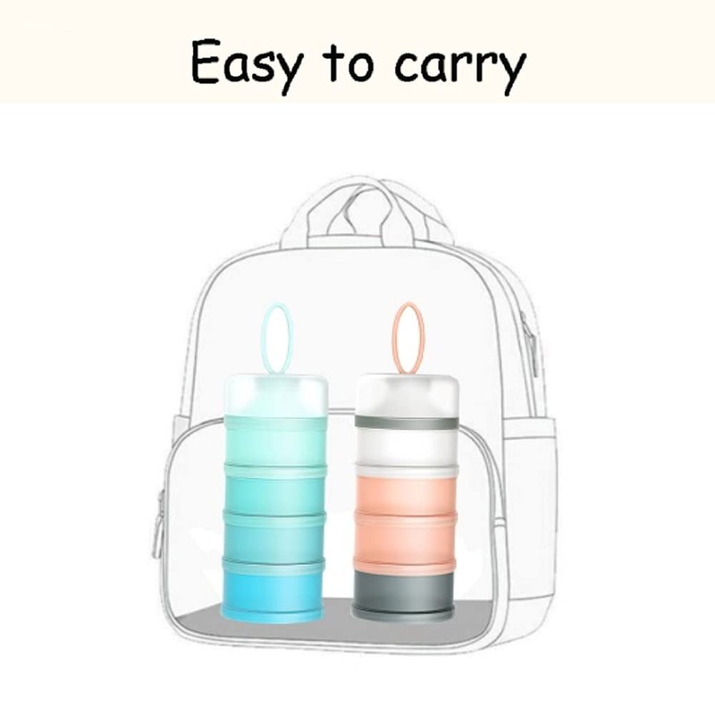 BJLIIO 4-Piece Twist Lock Snack Storage Container, Non-Spil Portable and