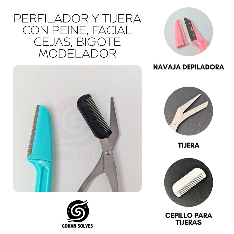 Perfilador Y Tijra Con Peine, Facial Cejas, Bigote Modelador