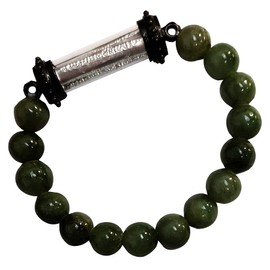 Heaven Tvcz Jade Natural Green Bracelet Buddha Amulet Pendant Magic Holy for Men Women Charms Arjan Nu Kanpai Yantra 5 Rows Silver Thai Bring Prosperity Luck Success in Life Flourishing Trade