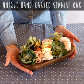 MAINEVENT Decorative Bowl Home Decor Approx 10 Inch, Hand Crafted Wooden Dough Bowl Decor, Wooden, Table Centerpiece Decor Bowl, Wood Decorative Wood Dough Centerpiece, Made in USA