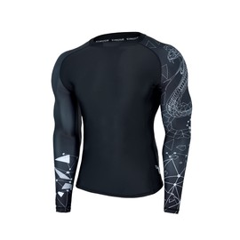 HUGE SPORTS Wild Animal Sun Protection Quick Drying Compression Rash Guard, Lined cobra, l