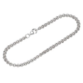 NKlaus 12588 Men's Solid Bracelet 925 Sterling Silver 19 cm Anchor Chain, Sterling Silver