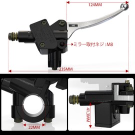 1PZ JPR-E8Y Front Right 0.9 inch (22 mm) Brake Master Cylinder Durable Suzuki Address V125G V100 Sepia ZZ Vexter Custom Maintenance Parts