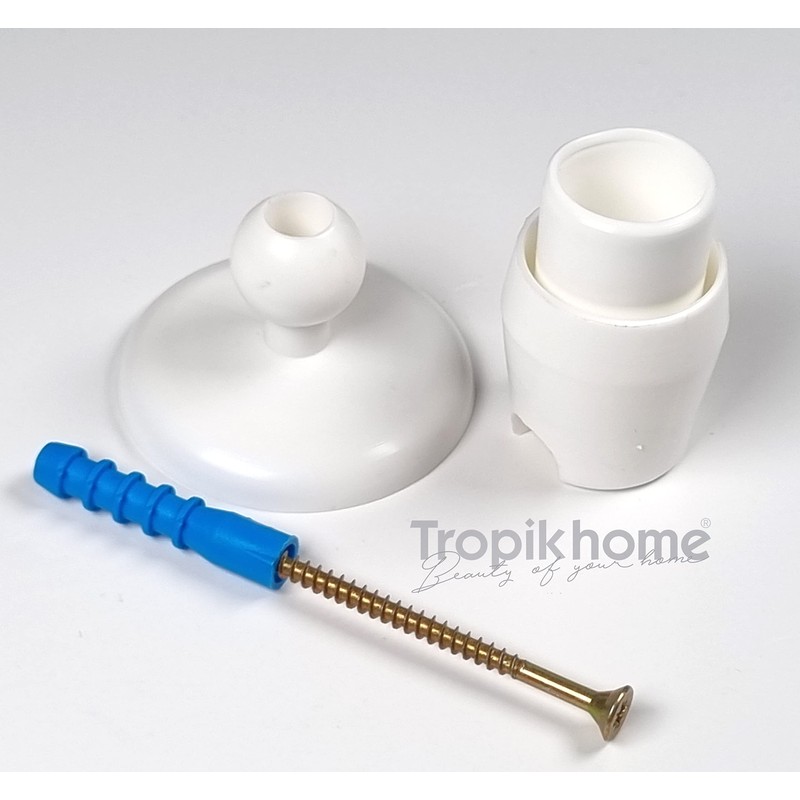 Tropik Home Inclined Angled Wall Bracket/Adapter For 27mm Shower Rail