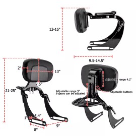 XR Multi-Purpose Passenger Driver Backrest For Harley Street Bob Heritage Softail