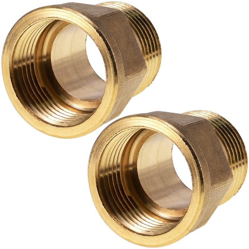 BERANMEY 2 Pack Brass Pipe Fittings, 3/4" to 3/4" Pipe