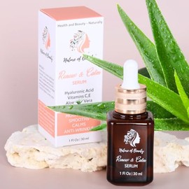 Suero de vitamina C – Suero de ácido hialurónico para la cara con vitaminas C, E y extractos naturales – Restaura, suaviza, calma, unifica el tono de 