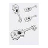 Azeeda 4 x 'Ukulele-Instrument' Temporäre Tattoos - Wasserfest, Hautfreundlich &
