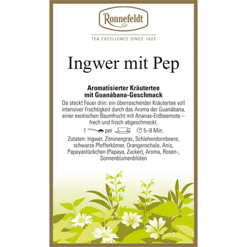 Ronnefeldt - Ingwer mit Pep - Aromatisierter Kräutertee - 100g