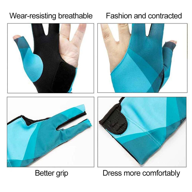 3 Open Fingers Billiard Gloves for Men Women Elastic Non