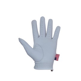 AMERICAN GENTLEMAN GOLF 100% Cabretta Leather Golf Glove, Non-Slip Grip, Soft Pure White Ventilated Men's Glove for Comfort, Breathability, Secure & Adjustable Fit - (Left Hand, Medium)