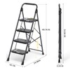 KINGRACK 4 Step Ladder, Sturdy Steel Step Stool with Anti-Slip