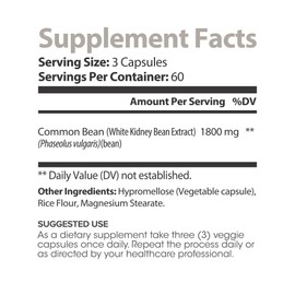 Lumen Naturals White Kidney Bean for Women - 1800mg Per Serving - Veggie Capsules - 180 Count - 60 Servings