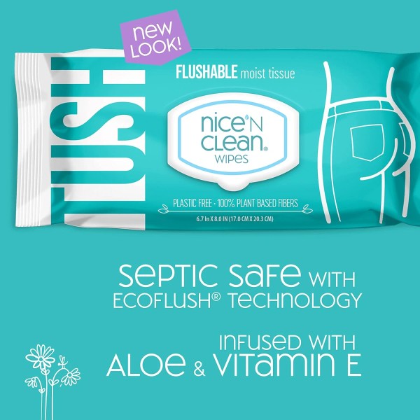 Nice 'N Clean Adult Flushable Wipes (3 X 60 Count)